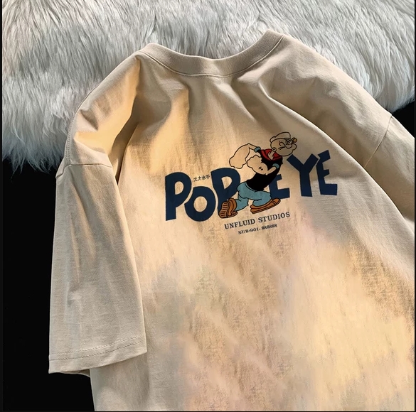 纯棉短袖t恤女夏季2023新款美式复古oversize小众设计高级感上衣